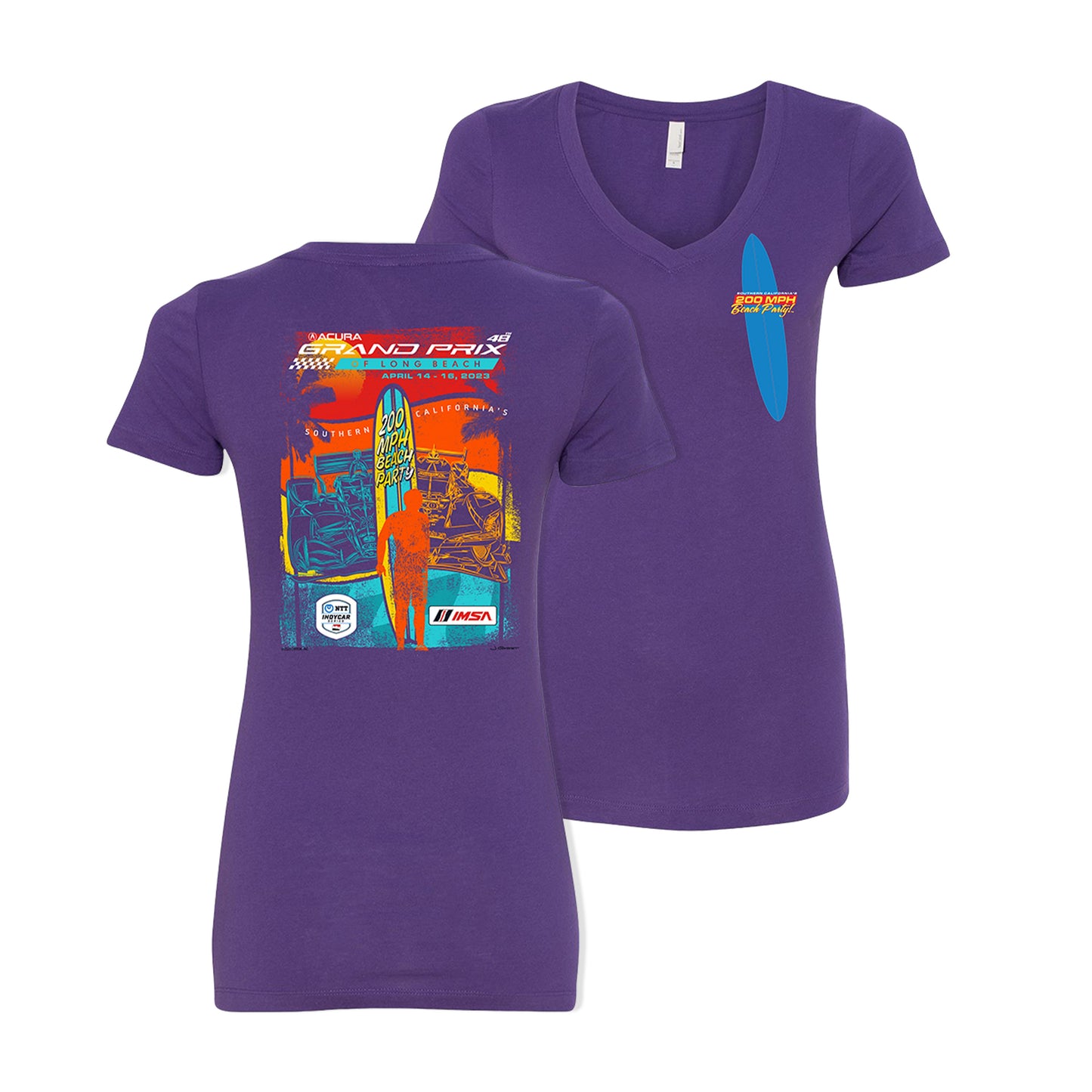 2023 Acura Grand Prix of Long Beach Ladies Surfer Tee - Purple