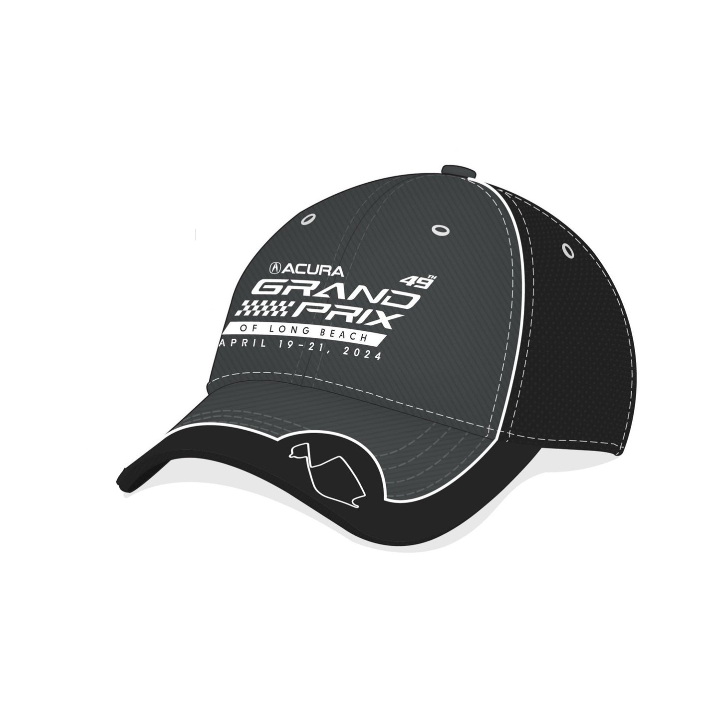 2024 Grand Prix of Long Beach Air Mesh Hat - Black/Grey