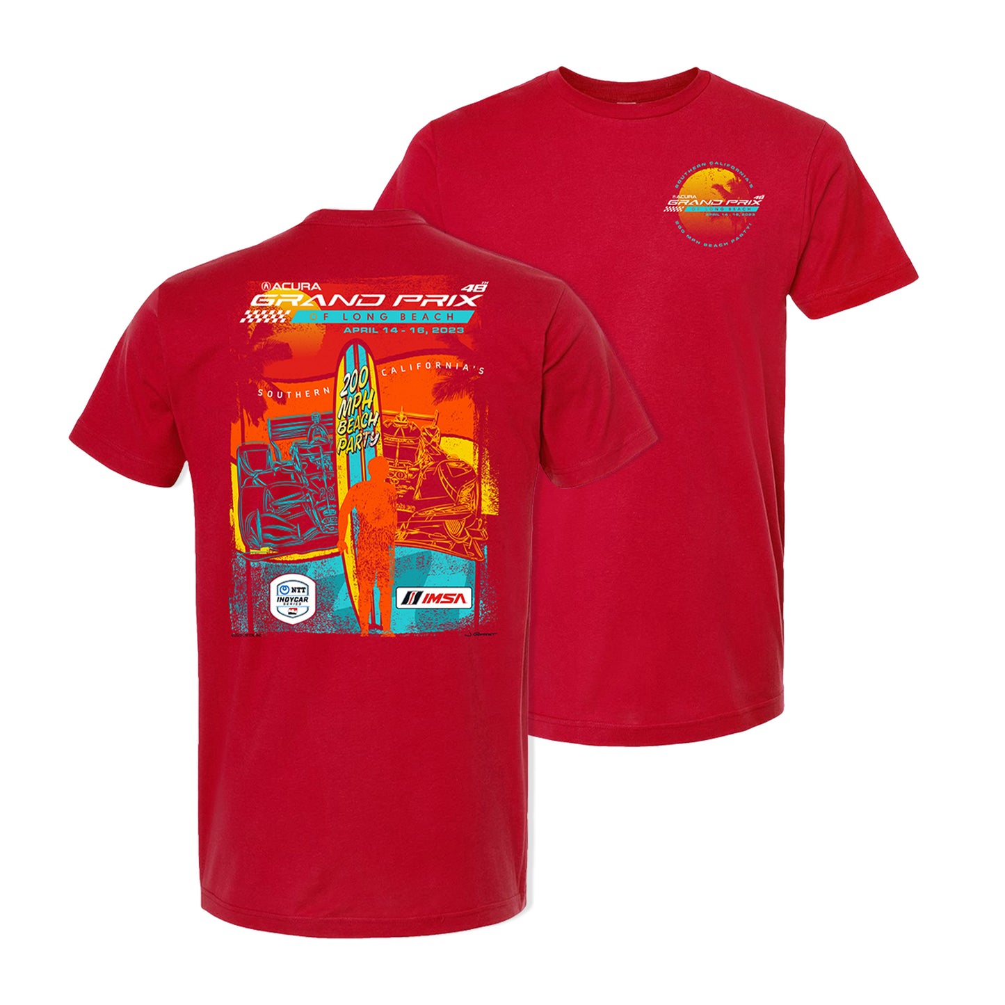 2023 Acura Grand Prix of Long Beach Surfer Tee - Red